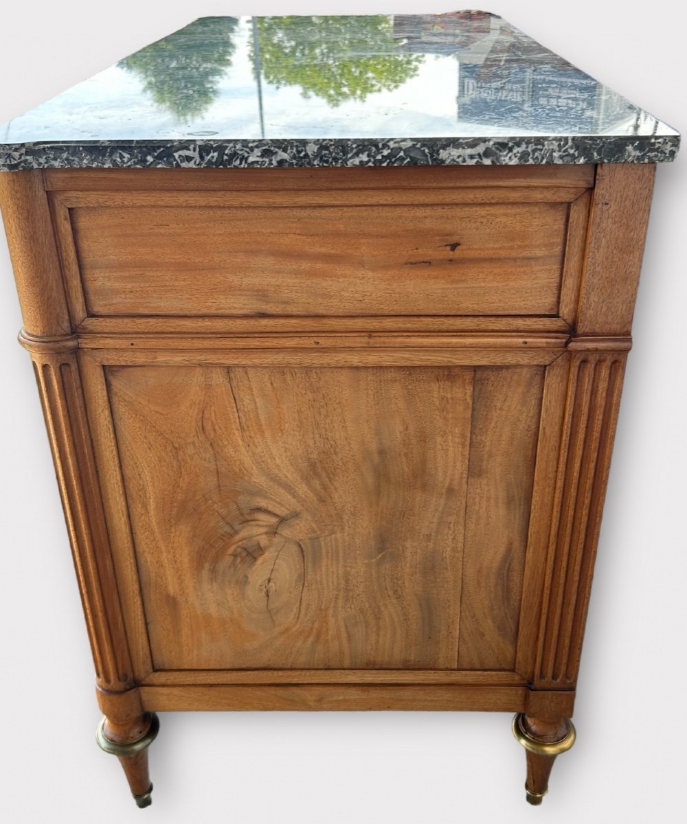 Commode En Acajou Blond D’époque Louis XVI - XVIIIème Siècle -photo-3