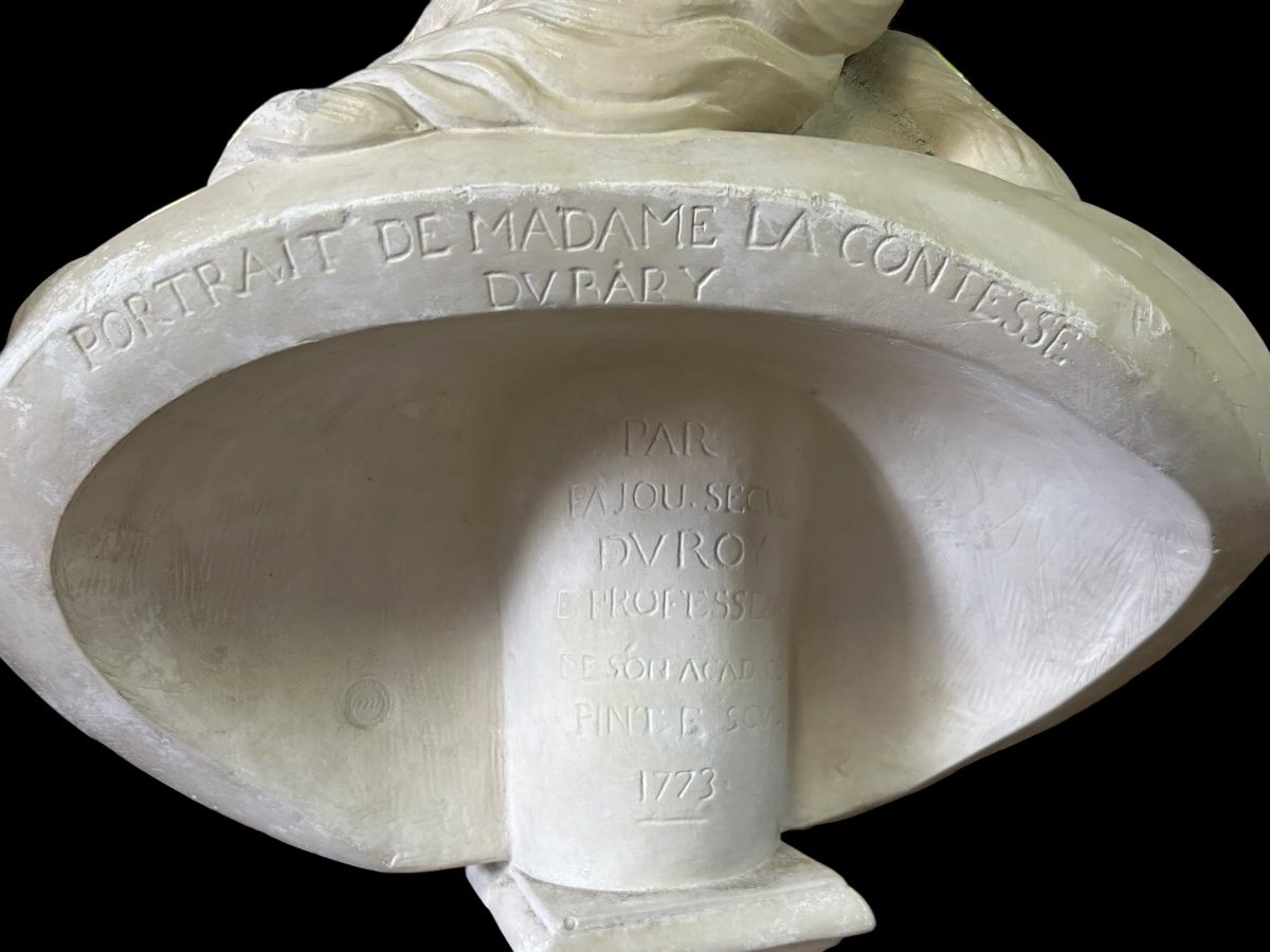 Large Plaster Bust Of The Countess Du Barry After Pajou Cast From The Louvre 20th Century H 72-photo-8