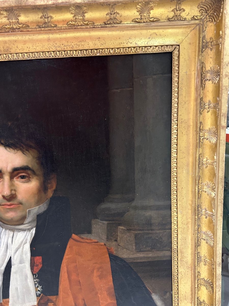 Portrait Of A Magistrate Or A Prosecutor Empire Restoration Period H 108 Cm-photo-4