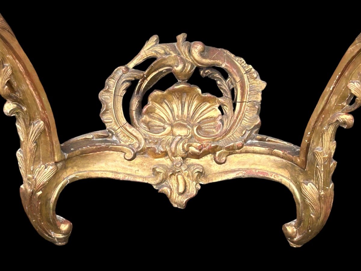 Console En Bois Doré D’époque Louis XV - XVIIIème Siècle -photo-2