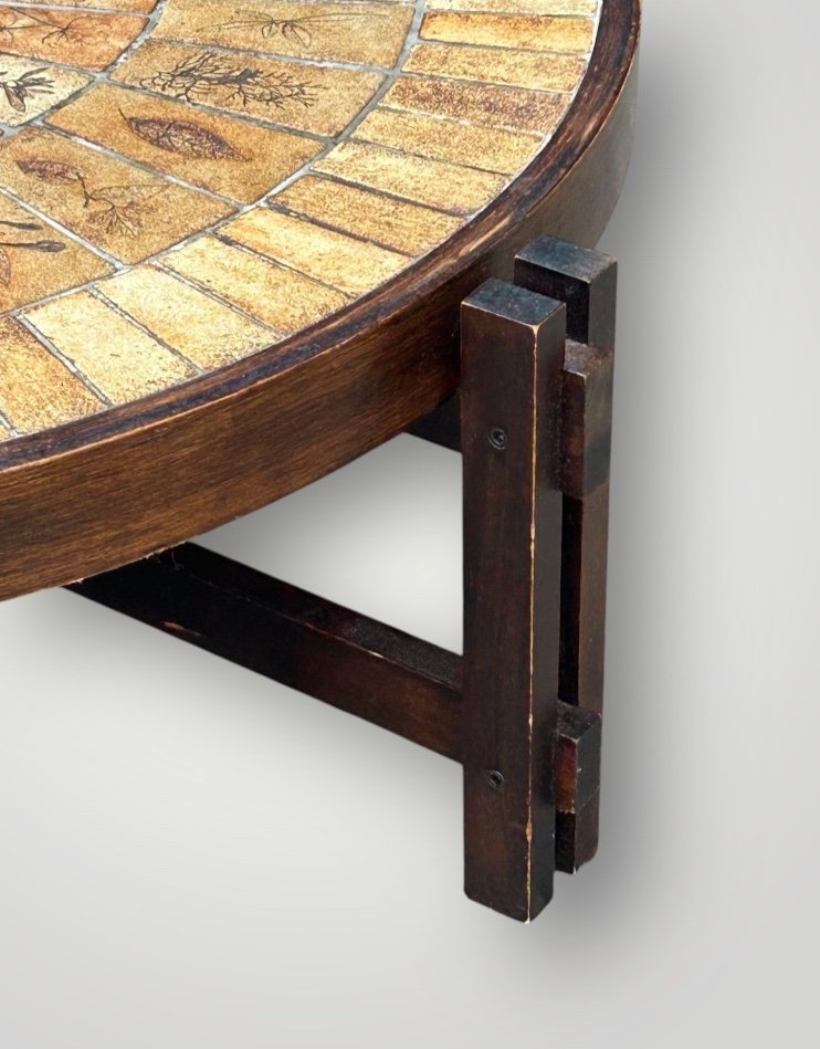 Circular Coffee Table “les Herbiers” By Roger Capron - Ceramic 1960 Vallauris -photo-2