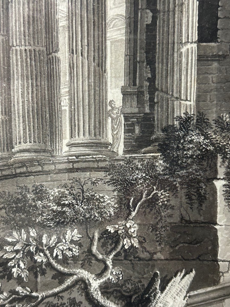 Period Drawing Late 18th Or Early 19th Century View Of The Temple Of The Sibyl Rome Italy-photo-7