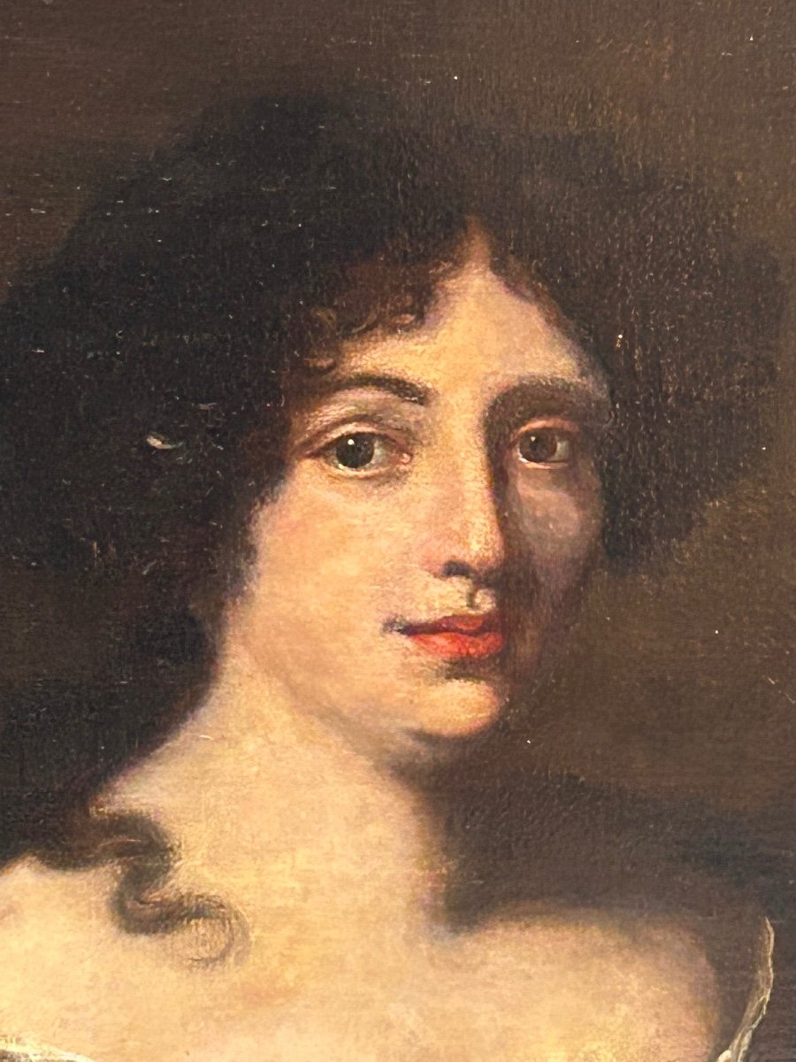 Portrait Présumé De Hortense Mancini D’après Jacob Ferdinand Voet - Huile Sur Toile époque XVII-photo-3