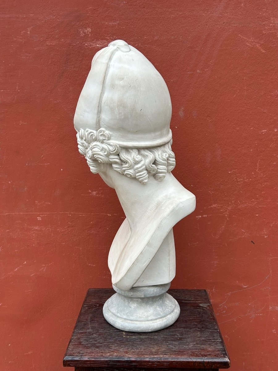 Bust Of Paris After Canova (1757-1822) Plaster Sculpture 20th Century -photo-1