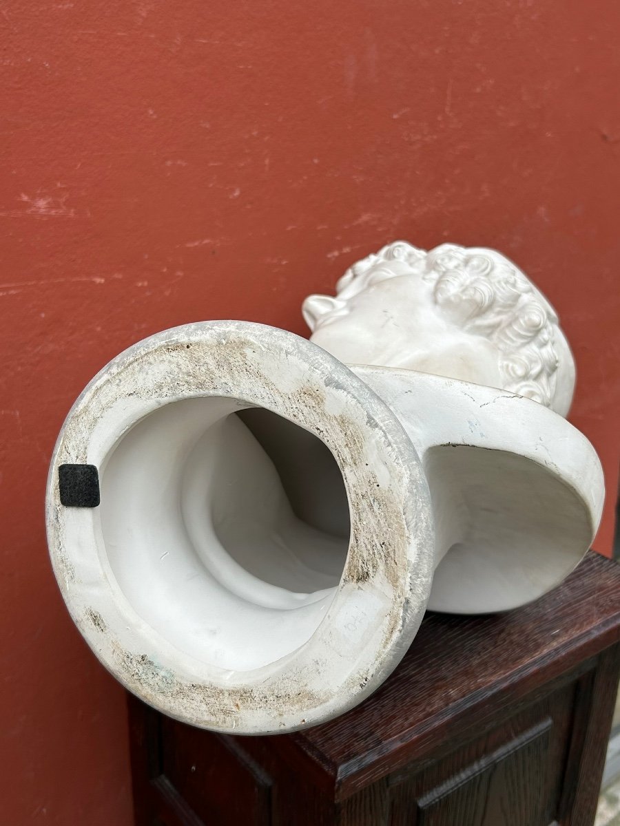 Bust Of Paris After Canova (1757-1822) Plaster Sculpture 20th Century -photo-8