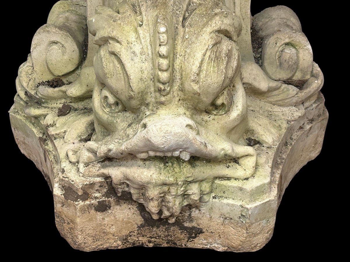 Louis XV Style Wall Fountain In Reconstituted Stone, Early 20th Century -photo-5