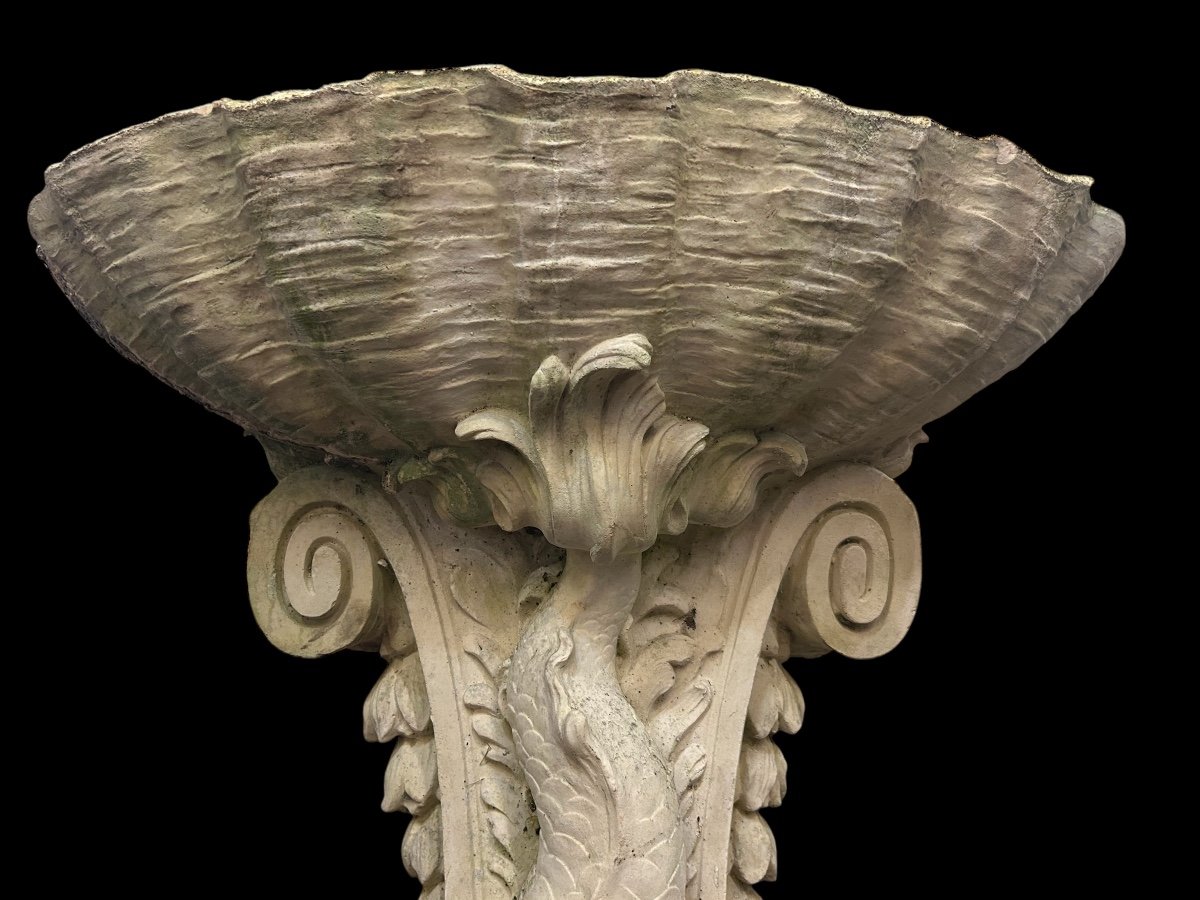 Louis XV Style Wall Fountain In Reconstituted Stone, Early 20th Century -photo-8