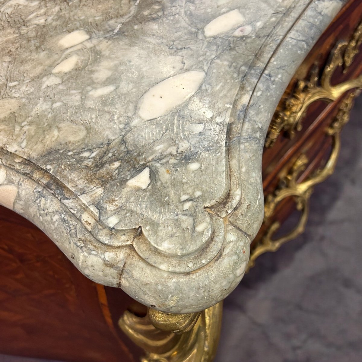 Important Tomb Commode In Marquetry Stamped By Hansen Hubert, Louis XV Period, 18th Century-photo-4