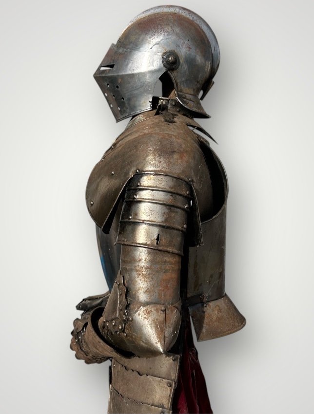 Medieval Knight Armor In Wrought Iron From The Late 19th Century - Castle Decoration -photo-3