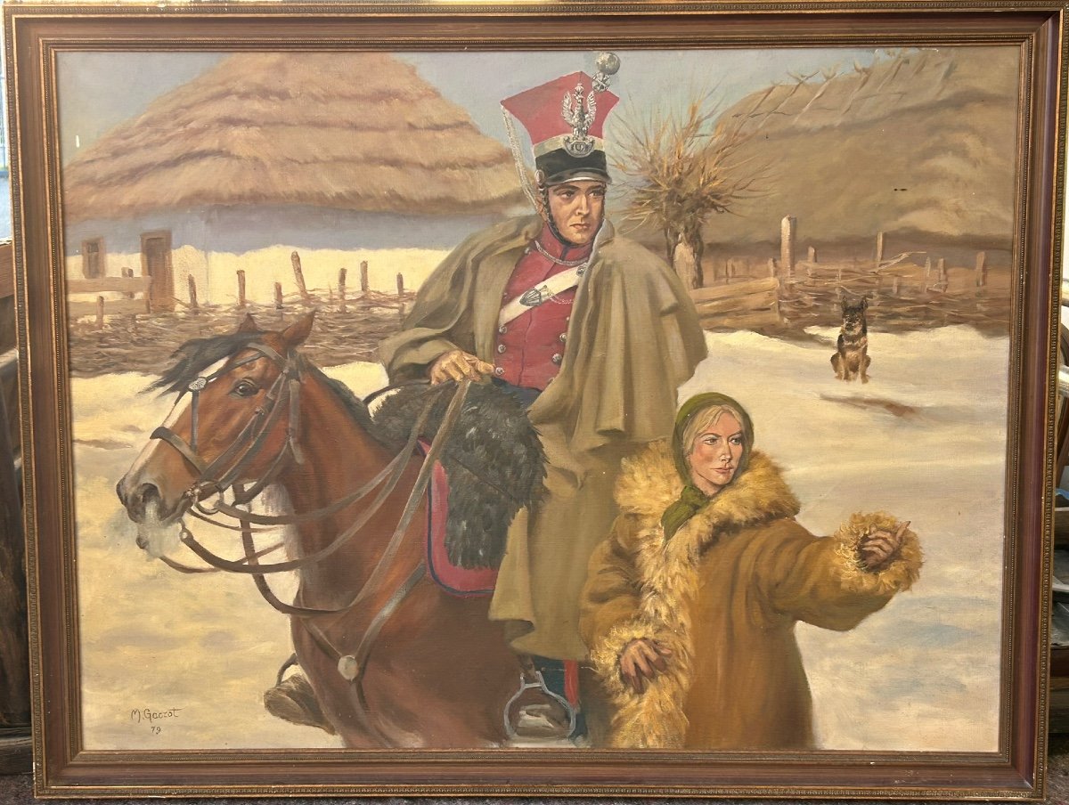 Russian School 20th Century Large Oil On Canvas Signed M. Gaozot Dated 79 -photo-5