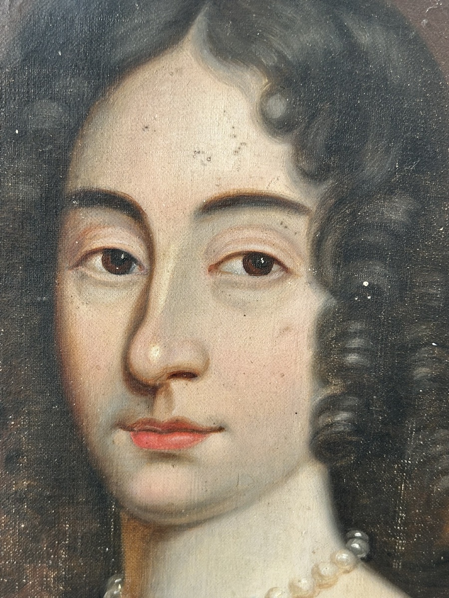 Portrait Ovale De Femme D’époque XVIIIème Catherine De Pothieres Huile Sur Toile H 73 Cm-photo-5