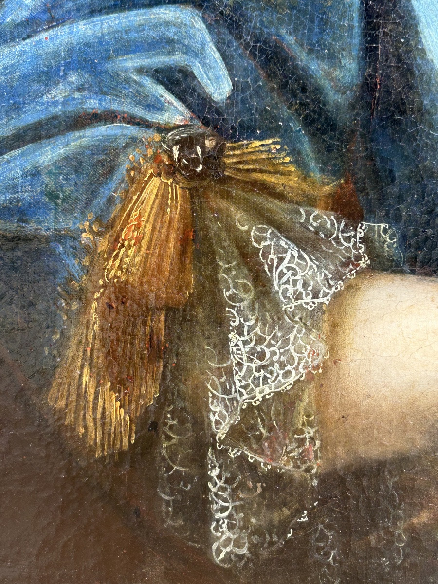Portrait Of An Elegant Woman, Oil On Canvas, 18th Century -photo-4