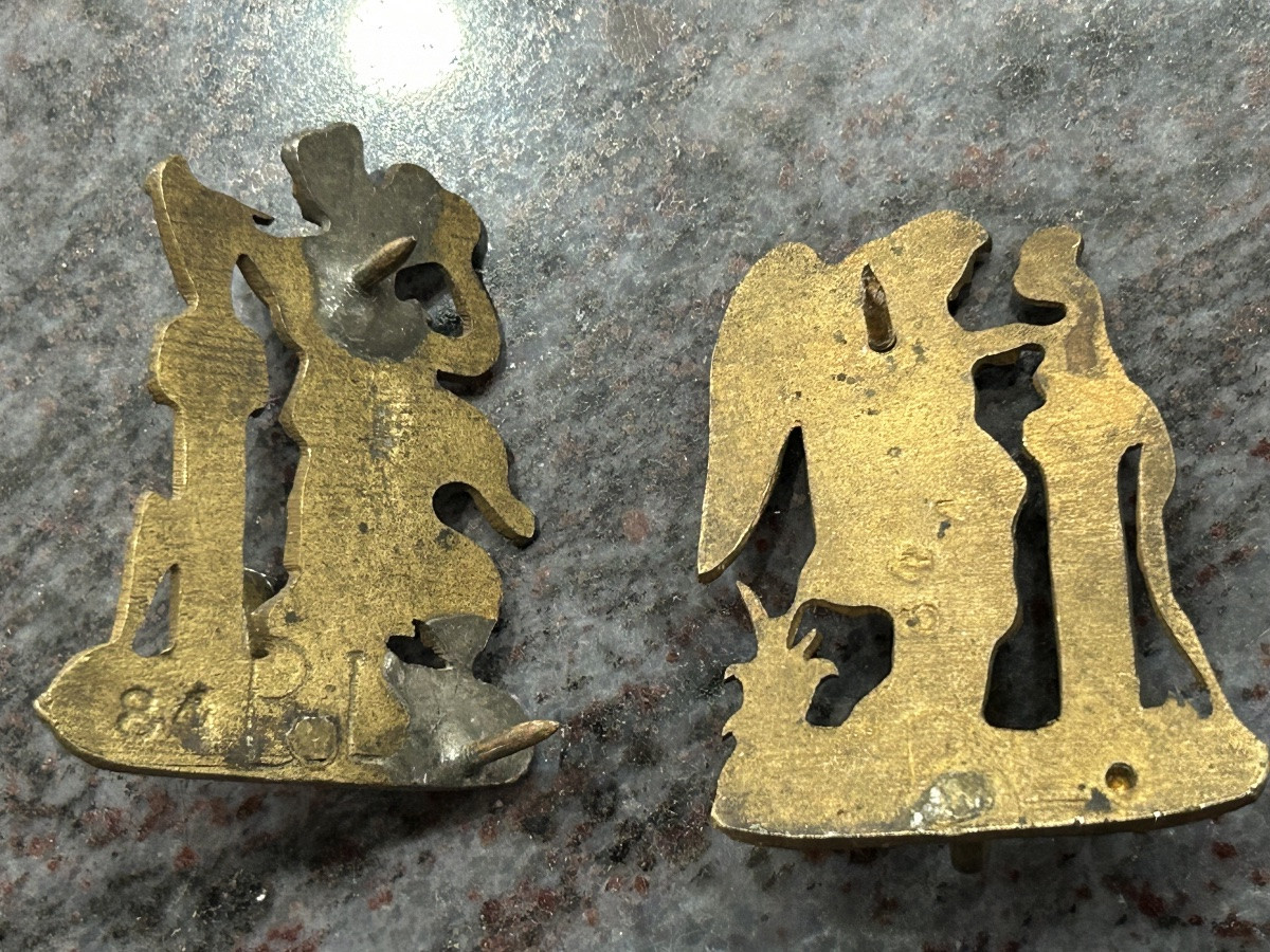 Pair Of Miniature Doors In Gilt Bronze From The Early 19th Century - Empire Restoration Miniature -photo-1
