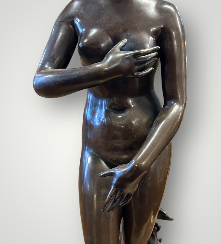 The Venus De Medici - Large Bronze After The Antique - Barbedienne Cast 19th Century. H 65 Cm-photo-3