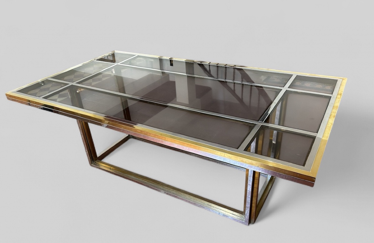 Important Dining Table By Romeo Rega, Italian Design Circa 1970 -photo-3