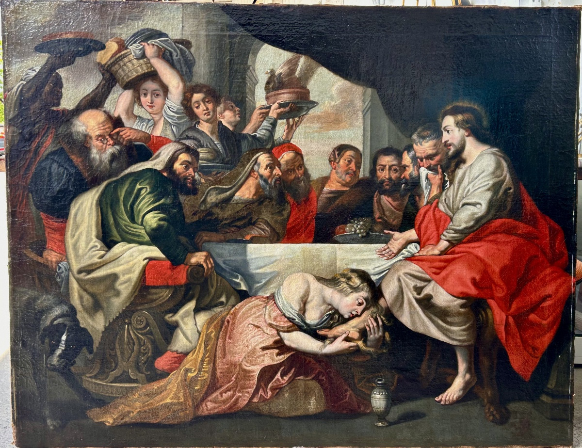 Flemish School, 17th Century, Follower Of Peter Paul Rubens - The Supper At Simon The Pharisee's 