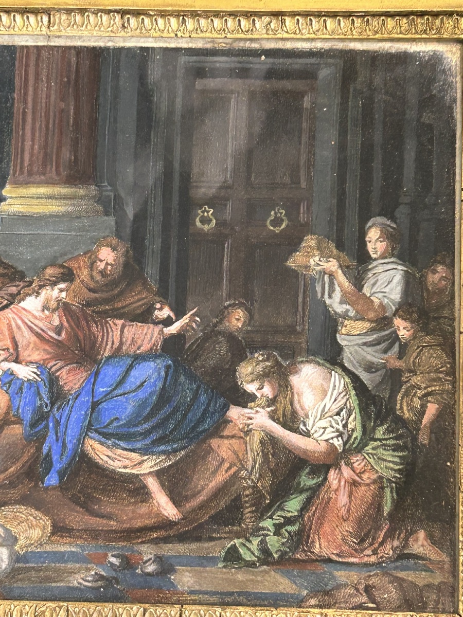 Pierre Hubert Subleyras (1699-1749) After, The Meal At Simon's Mixed Media On Paper -photo-7