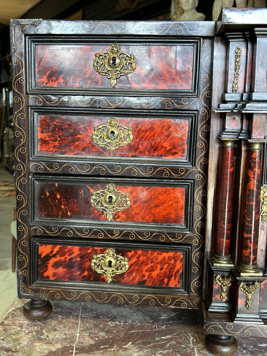 Antwerp Tortoiseshell Table Cabinet, Late 17th Century, Circa 1700 - Flanders - Antwerp  -photo-5