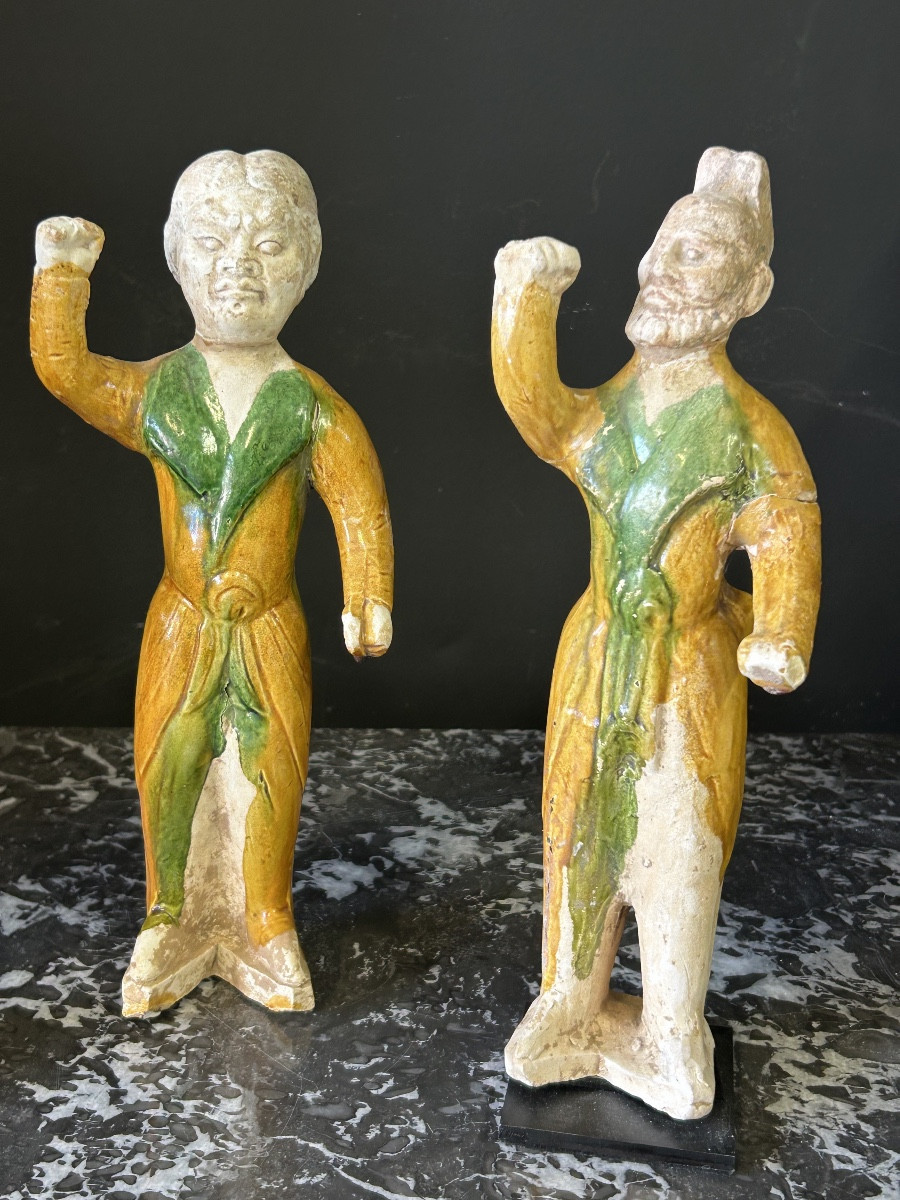 Statuettes Set Of Three Grooms Ceramic From China Tang Period (618-907) Dynasty-photo-3
