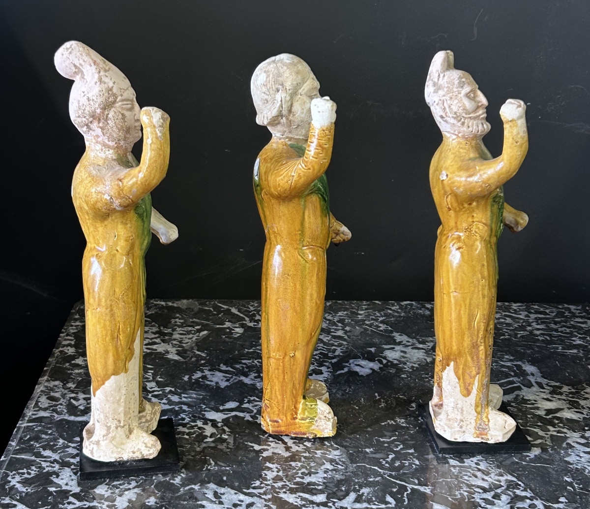 Statuettes Set Of Three Grooms Ceramic From China Tang Period (618-907) Dynasty-photo-3
