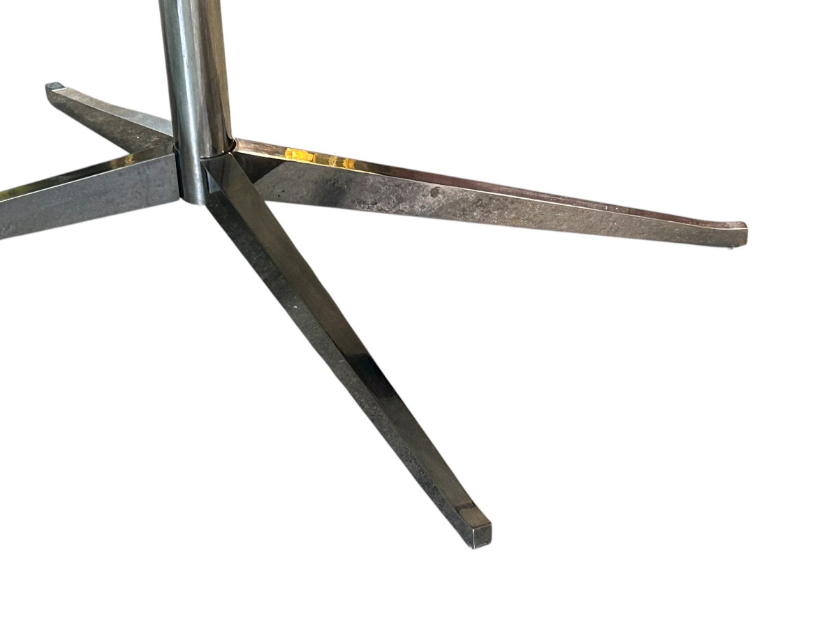 Grande table de salle à manger ovale Florence knoll plateau marbre L 244 cm-photo-3