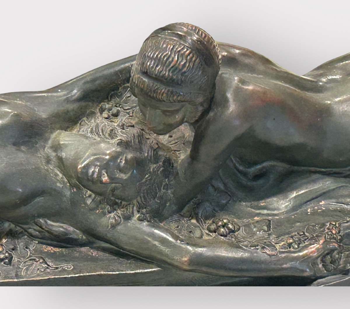 Max le Verrier ( 1891-1973) la confidence - sculpture en terre cuite patine bronze Art Déco -photo-4