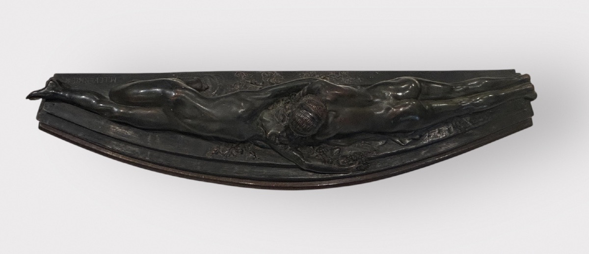 Max le Verrier ( 1891-1973) la confidence - sculpture en terre cuite patine bronze Art Déco -photo-3