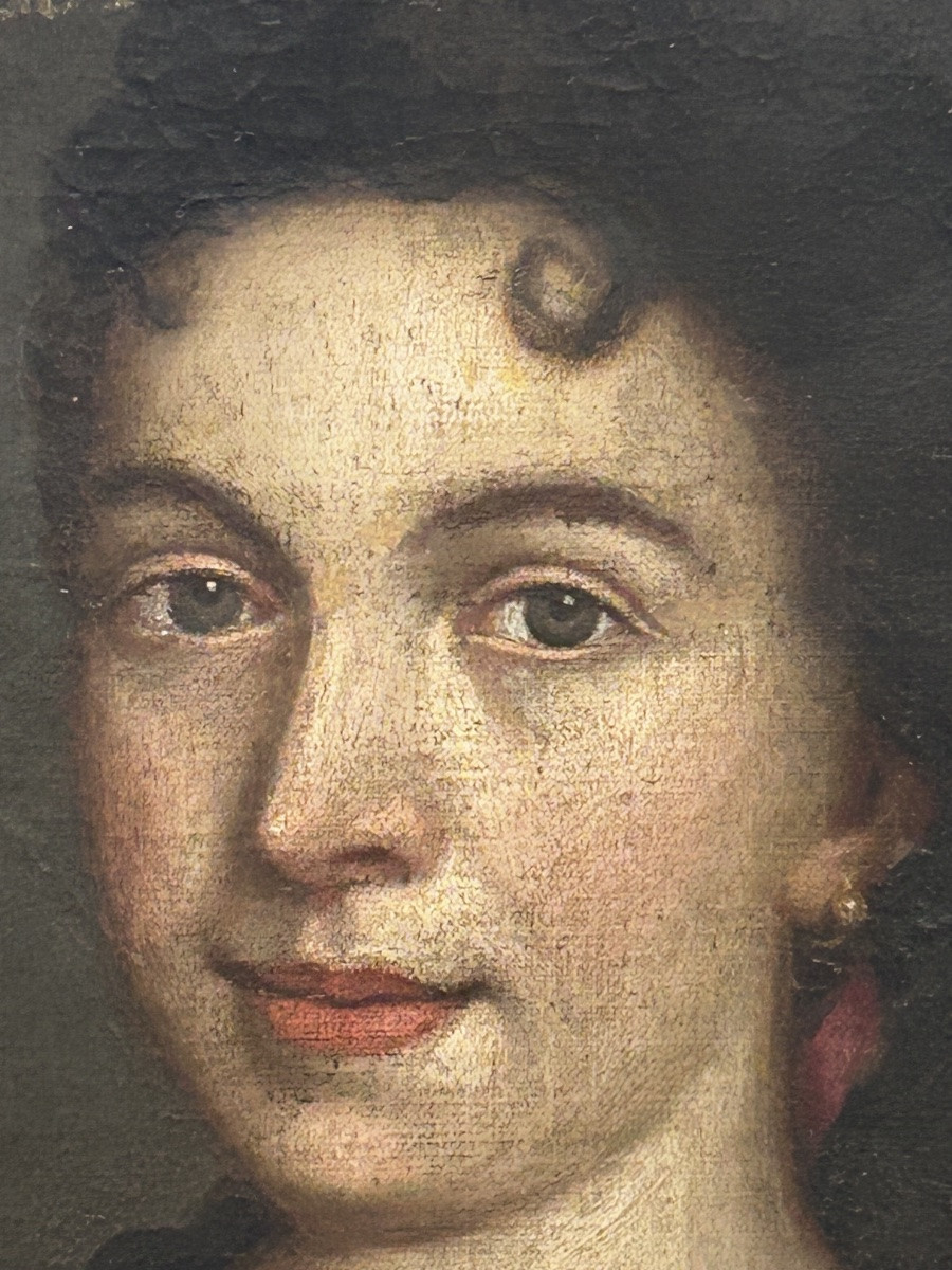 Portrait Of A Woman From The 17th Century Presenting A Miniature Of Her Child -photo-3