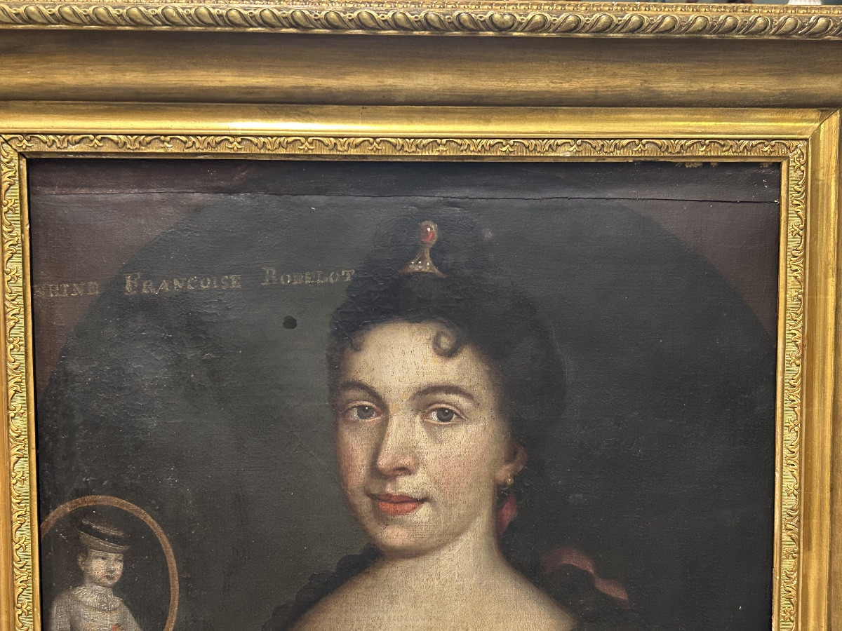 Portrait Of A Woman From The 17th Century Presenting A Miniature Of Her Child -photo-4