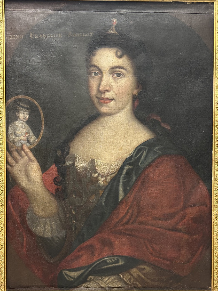 Portrait Of A Woman From The 17th Century Presenting A Miniature Of Her Child -photo-6