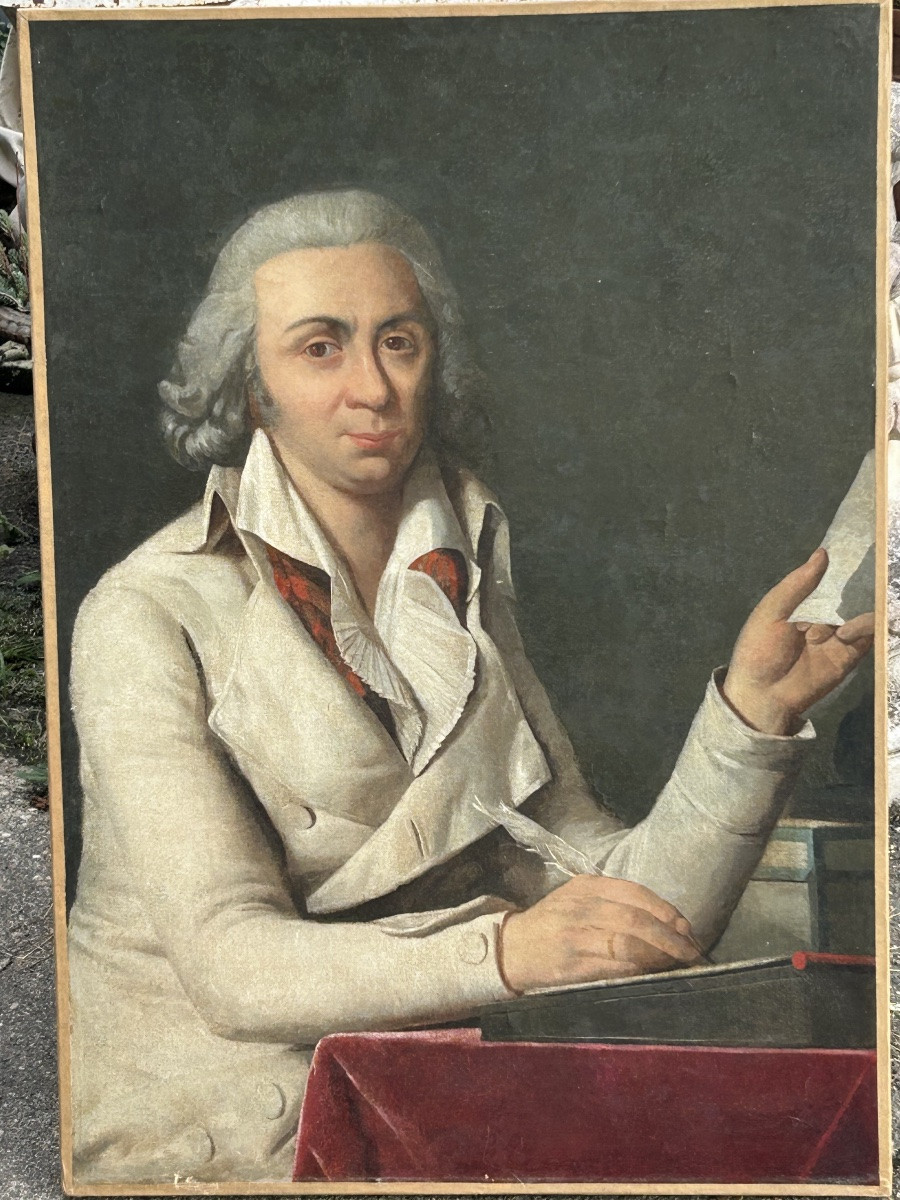 Presumed Portrait Of Monsieur Dulong (1785-1838) Oil On Canvas From The Directoire - Empire Period -photo-2