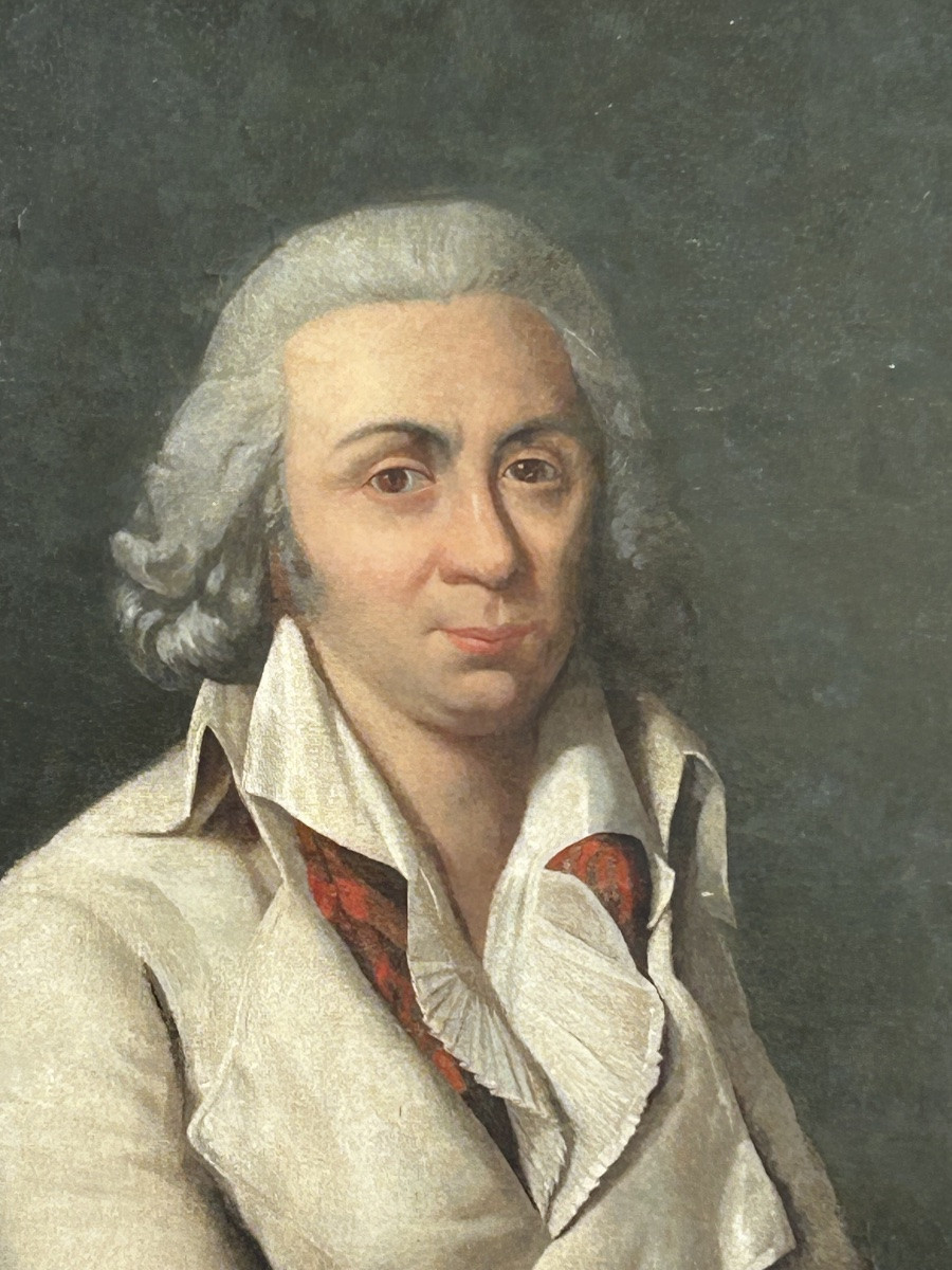 Presumed Portrait Of Monsieur Dulong (1785-1838) Oil On Canvas From The Directoire - Empire Period -photo-3