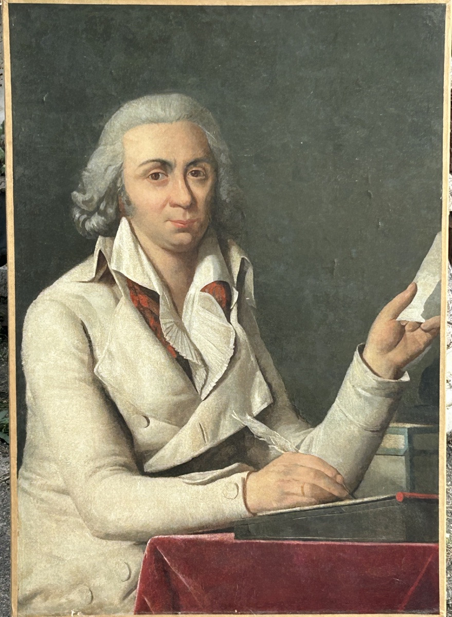 Presumed Portrait Of Monsieur Dulong (1785-1838) Oil On Canvas From The Directoire - Empire Period -photo-3