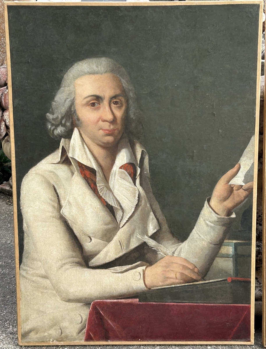 Presumed Portrait Of Monsieur Dulong (1785-1838) Oil On Canvas From The Directoire - Empire Period 