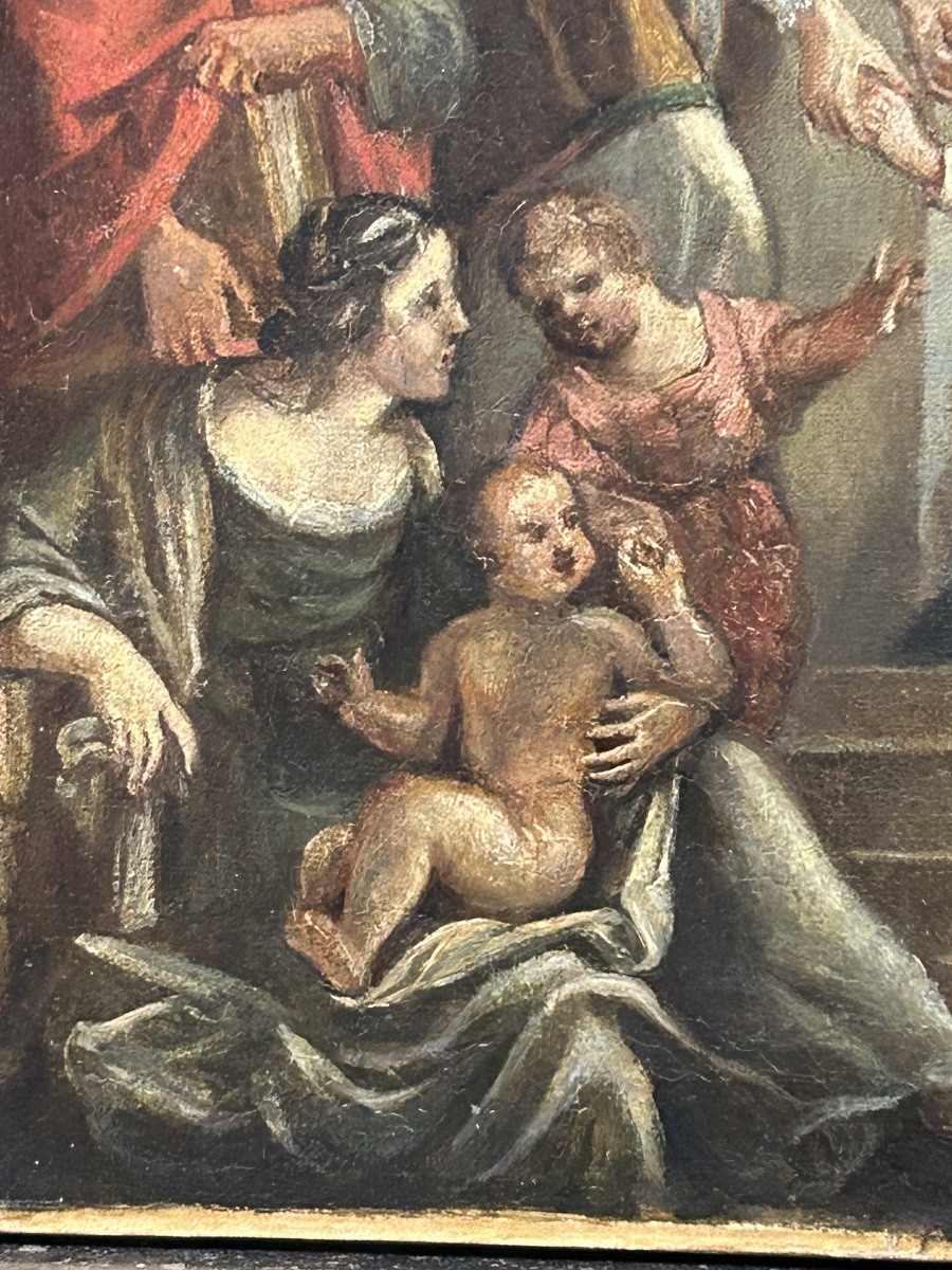 French School, Late 18th Century Or 1800, Oil On Canvas, The Presentation Of The Virgin In The Temple -photo-3