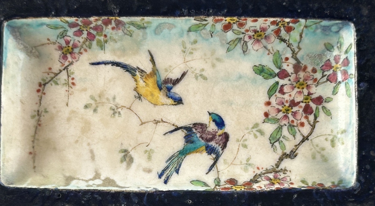 Théodore Deck - Earthenware Ashtray With Bird Decoration - Ceramic -photo-2