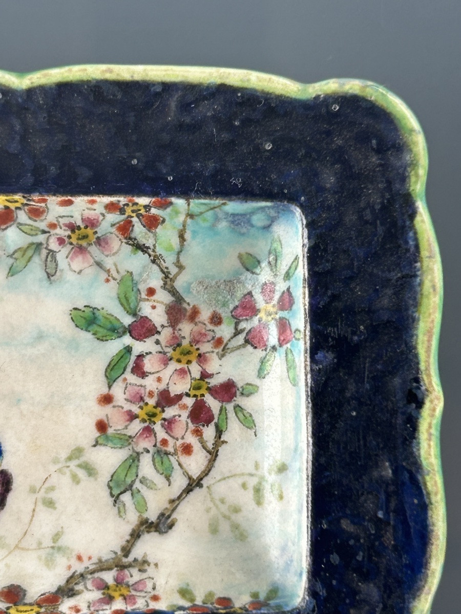 Théodore Deck - Earthenware Ashtray With Bird Decoration - Ceramic -photo-1