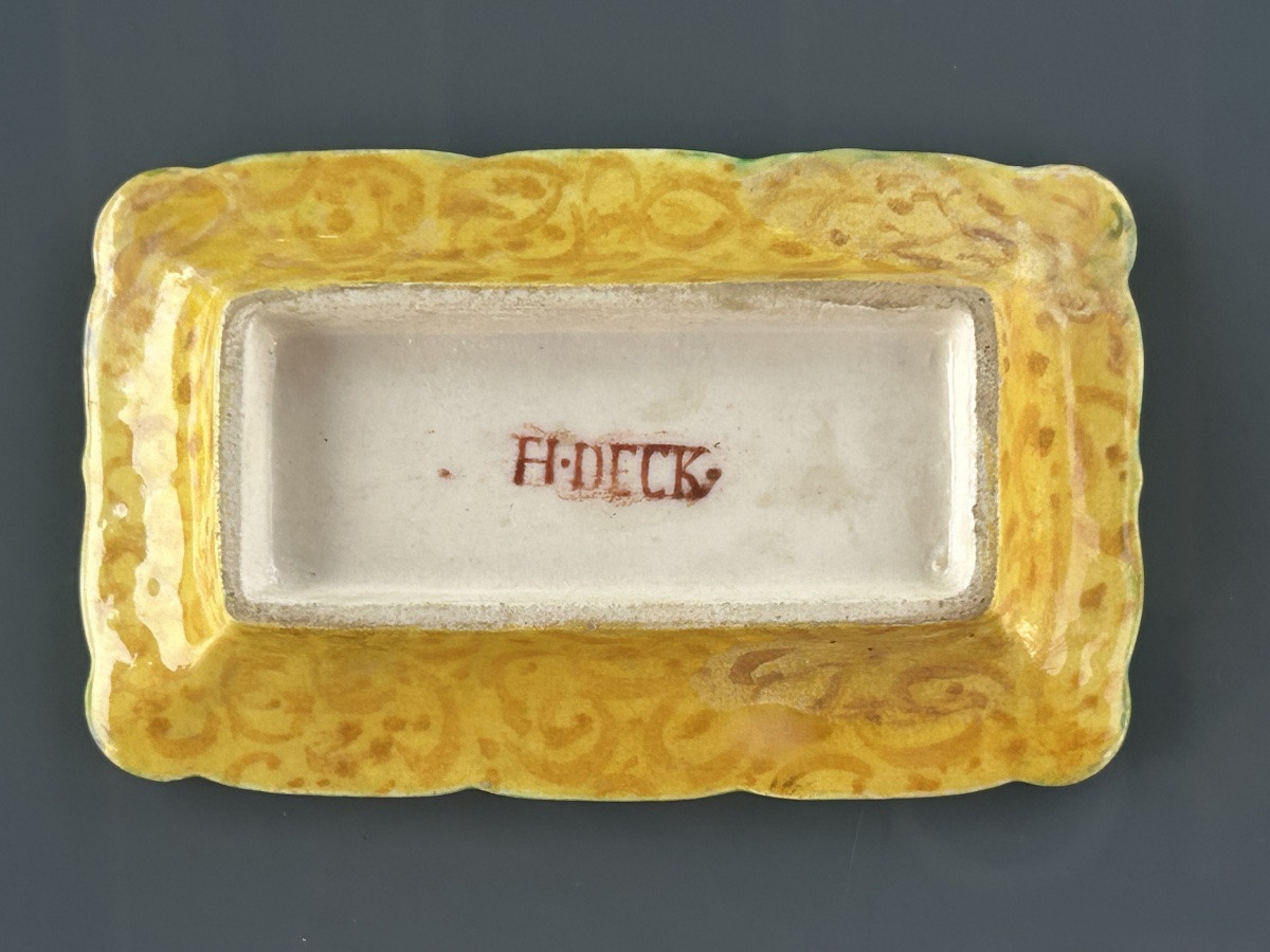Théodore Deck - Earthenware Ashtray With Bird Decoration - Ceramic -photo-3