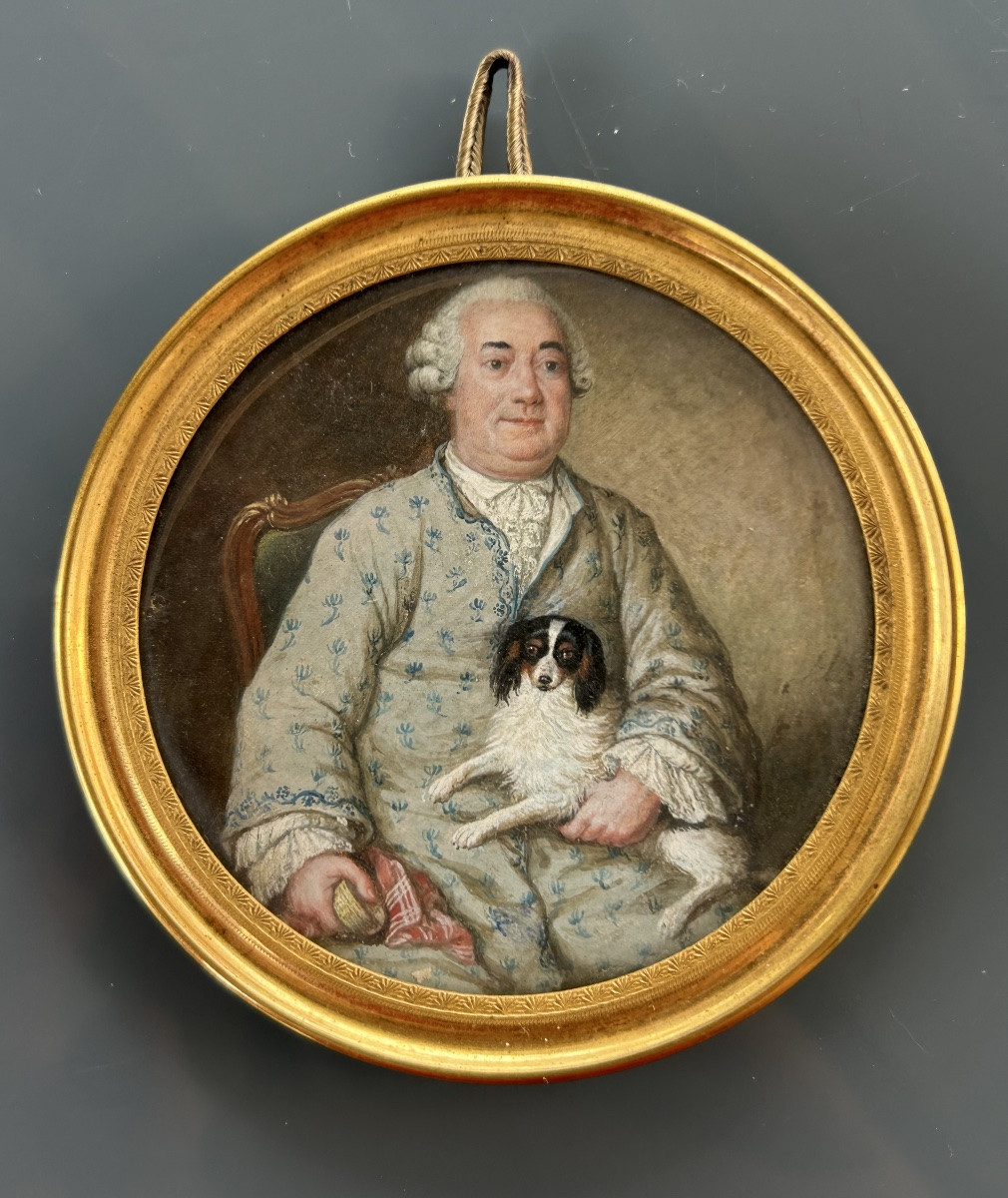 Miniature - Portrait Of A Gentleman In Elegant Negligee From The Louis XVI Period, Circa 1770-photo-2