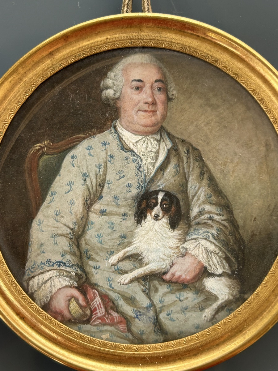 Miniature - Portrait Of A Gentleman In Elegant Negligee From The Louis XVI Period, Circa 1770-photo-3