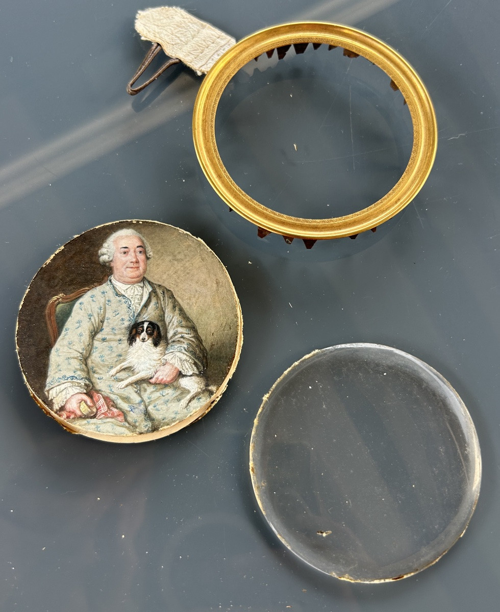 Miniature - Portrait Of A Gentleman In Elegant Negligee From The Louis XVI Period, Circa 1770-photo-4
