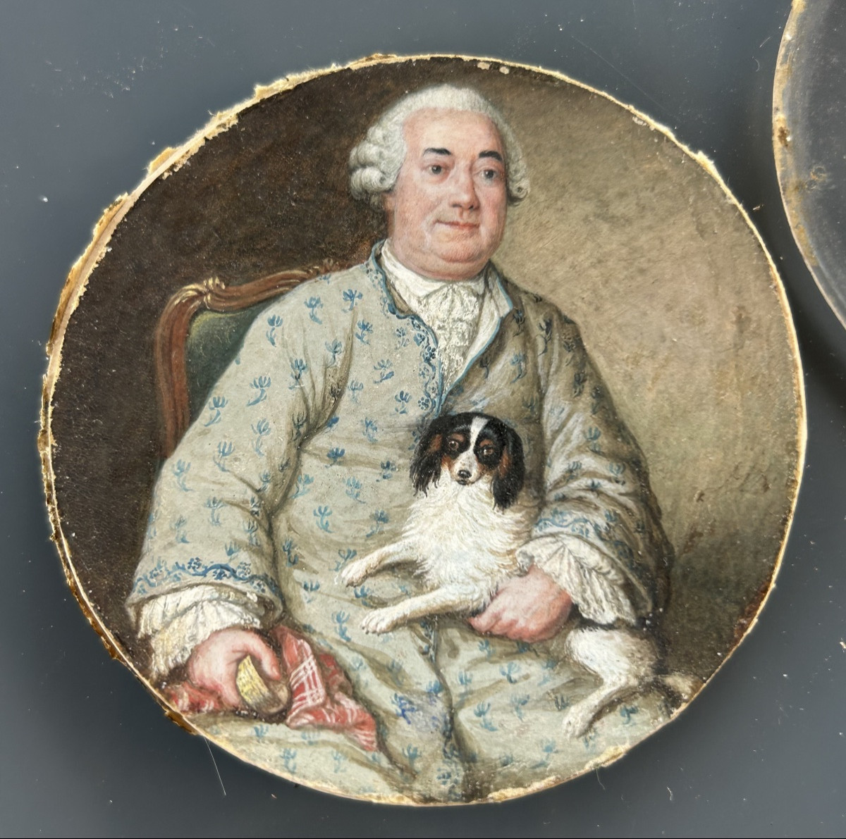 Miniature - Portrait Of A Gentleman In Elegant Negligee From The Louis XVI Period, Circa 1770-photo-1