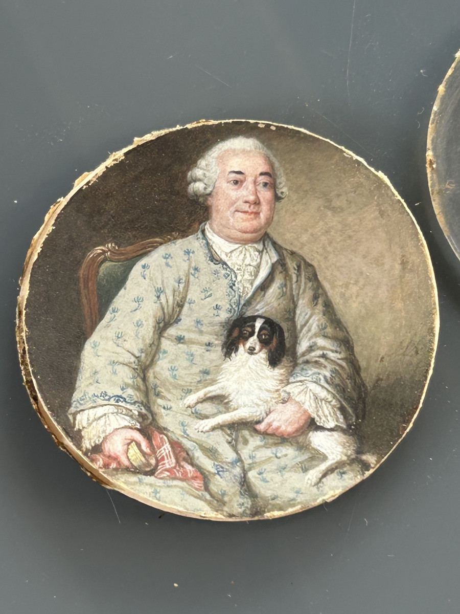 Miniature - Portrait Of A Gentleman In Elegant Negligee From The Louis XVI Period, Circa 1770-photo-3