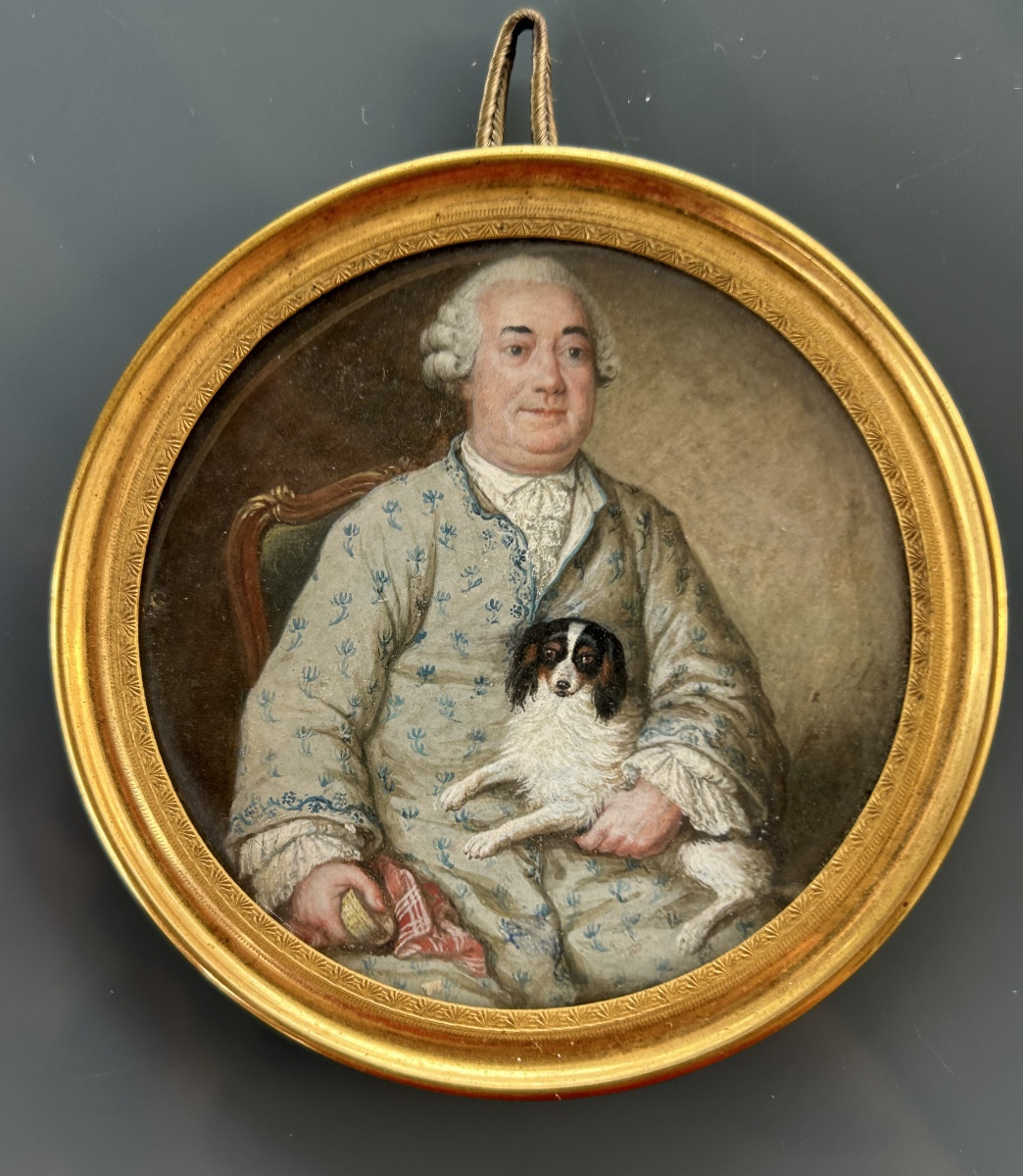 Miniature - Portrait Of A Gentleman In Elegant Negligee From The Louis XVI Period, Circa 1770