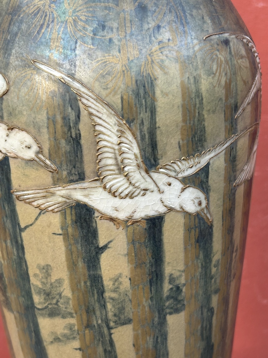 Important vase art nouveau par Paul Dachsel Turn Teplitz made in Austria - Autriche  Amphora -photo-3