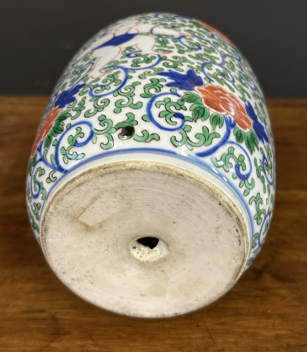Chinese Porcelain Vase In Wucai Enamels With Six-character Mark Tiangi (1621-1627). -photo-6