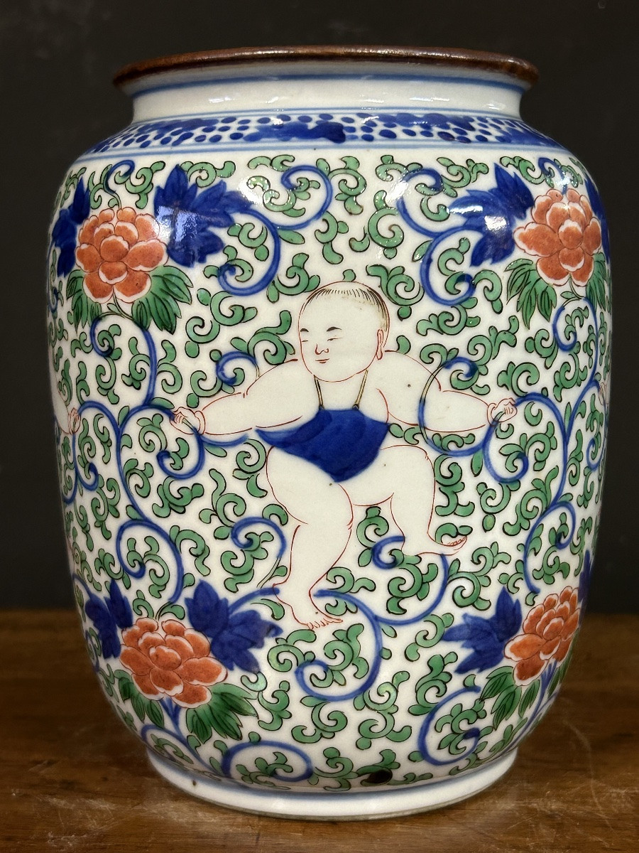 Chinese Porcelain Vase In Wucai Enamels With Six-character Mark Tiangi (1621-1627). -photo-8