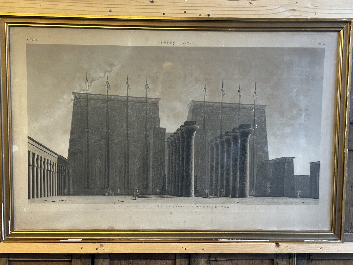 Rare Large Engraving Description Of Egypt During Napoleon's Expedition - Circa 1820 Empire-photo-2