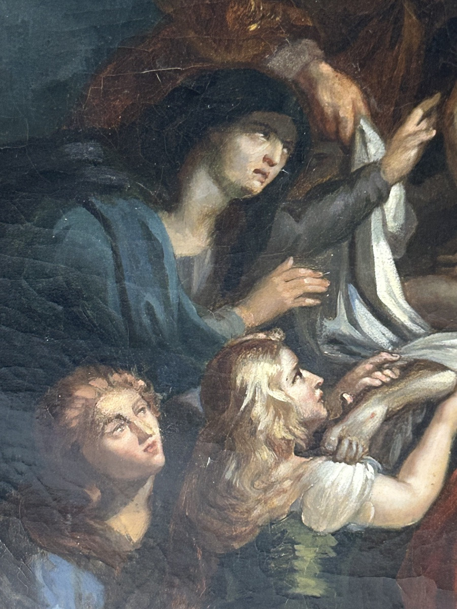 La descente de croix d’après Paul Rubens huile sur toile d’époque début XIXéme siècle -photo-1