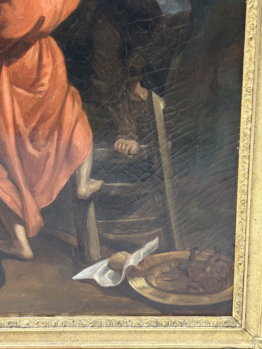 La descente de croix d’après Paul Rubens huile sur toile d’époque début XIXéme siècle -photo-7